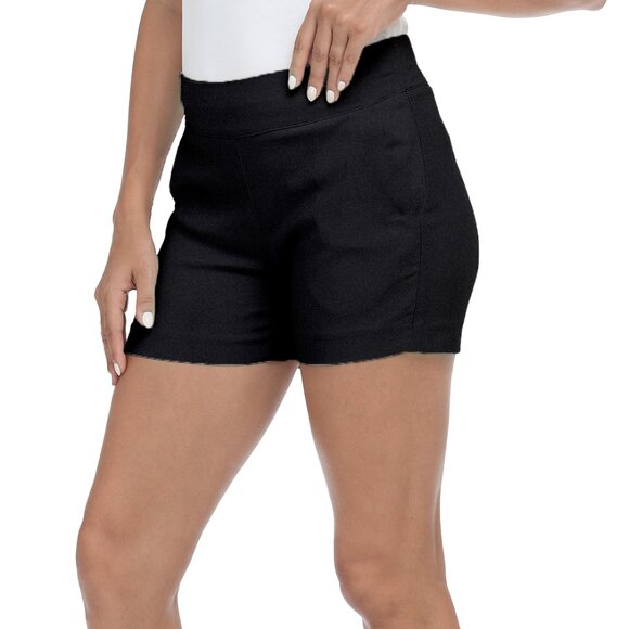 Women's Solid Soft Stretch Pull On Comfy Summer Active Millennium Style Shorts - Picture 1 of 14